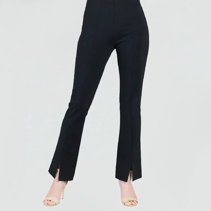 Shop Sale Items Ponte Knit Kick Front Slit Pant In Black