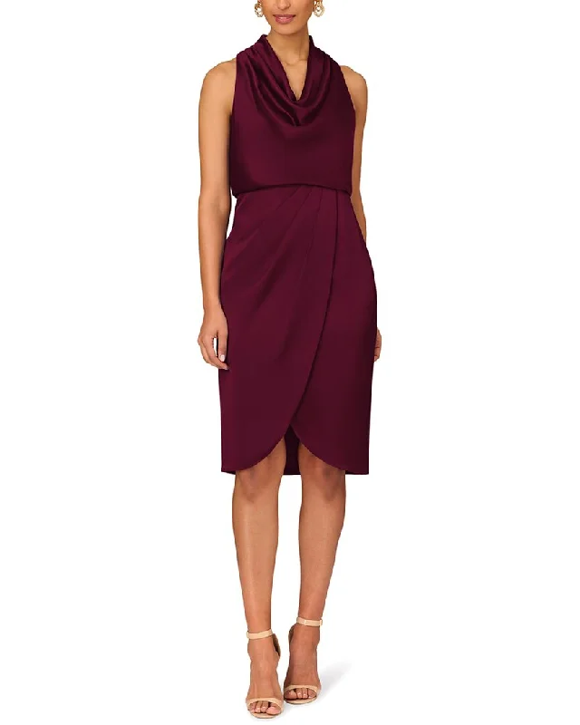 Comfortable Clothes Aidan Mattox Cowl Neck Cocktail Dress