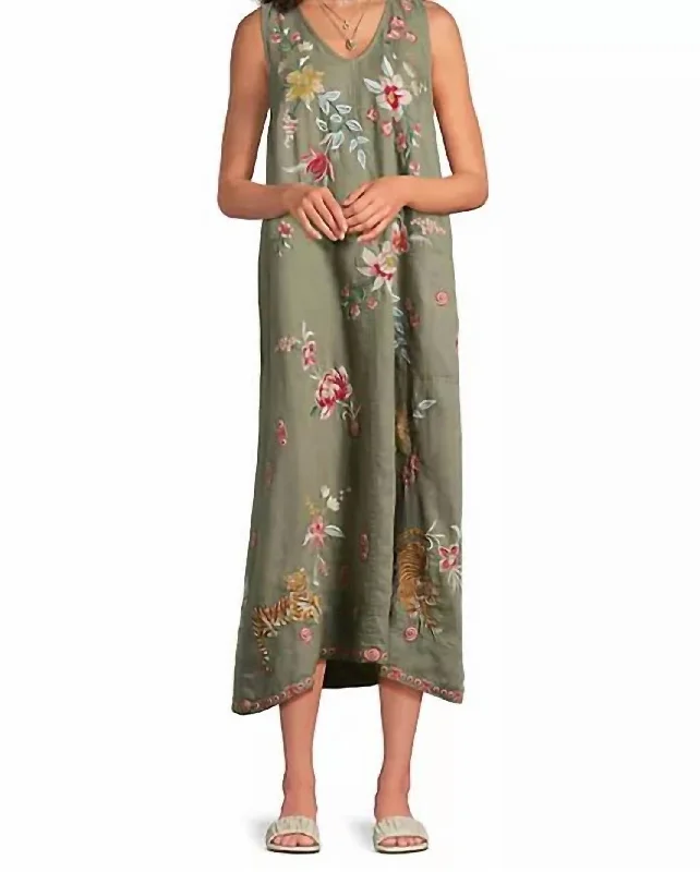 Odd Size Clearance Sale Andrean Linen Tank Dress In Tortoise