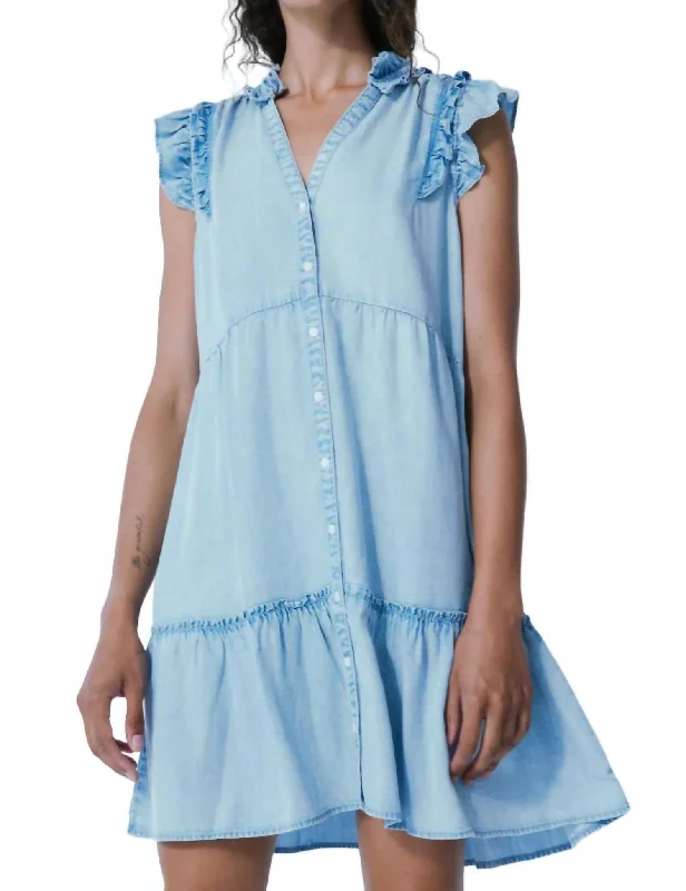 Unbeatable Deals Andy Flirty Tencel Denim Dress In Bleach