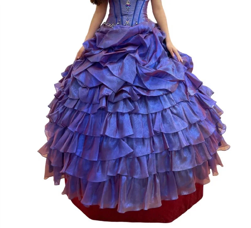 Early Access To Art Deco Styles Sale Beaded Bodice Quinceañera Dress In Sapphire