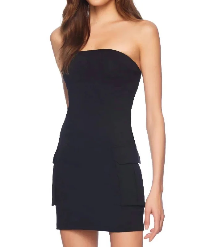 Versatile Outfits Cargo Tube Dress In Black