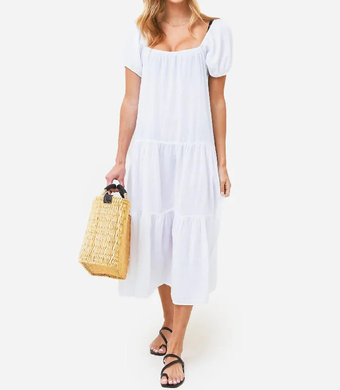 Stylish Spring Fashion Elodie Long Dress In White