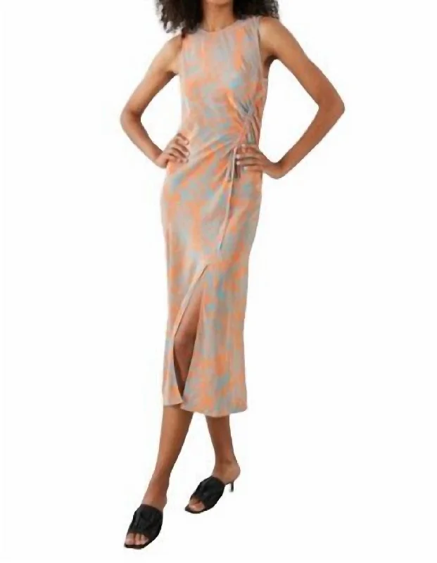 Exclusive Sale Gabriella Dress In Orange Diffused Cheetah