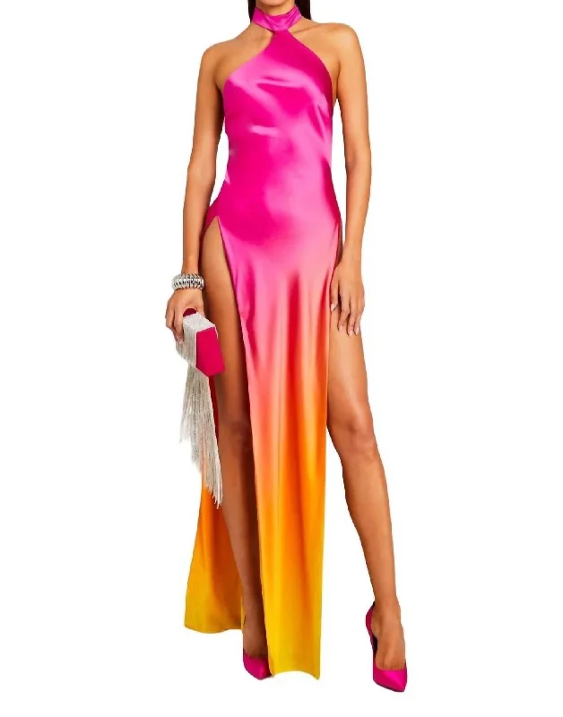 Massive Selection Sale Jagger Silk Dress In Pink Lime Ombre