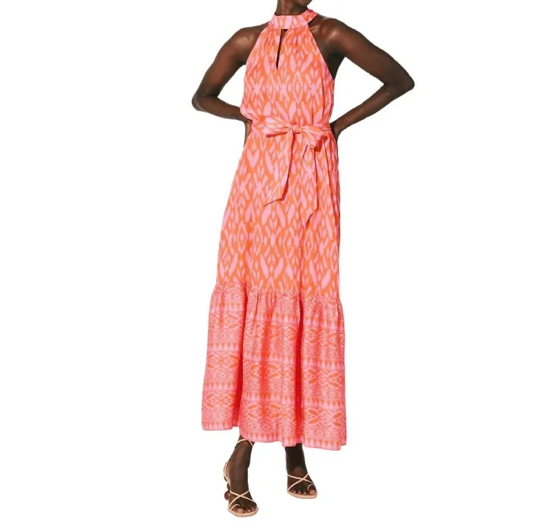 Limited Stock, Big Discounts Janice Ankle Dress In Jaipur Ikat