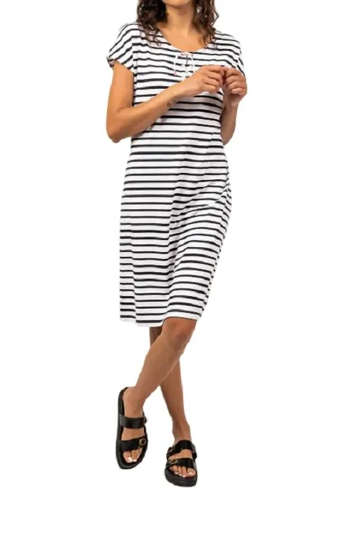 Big Discounts Lanveoc Dress With Drawstrings In White/navy