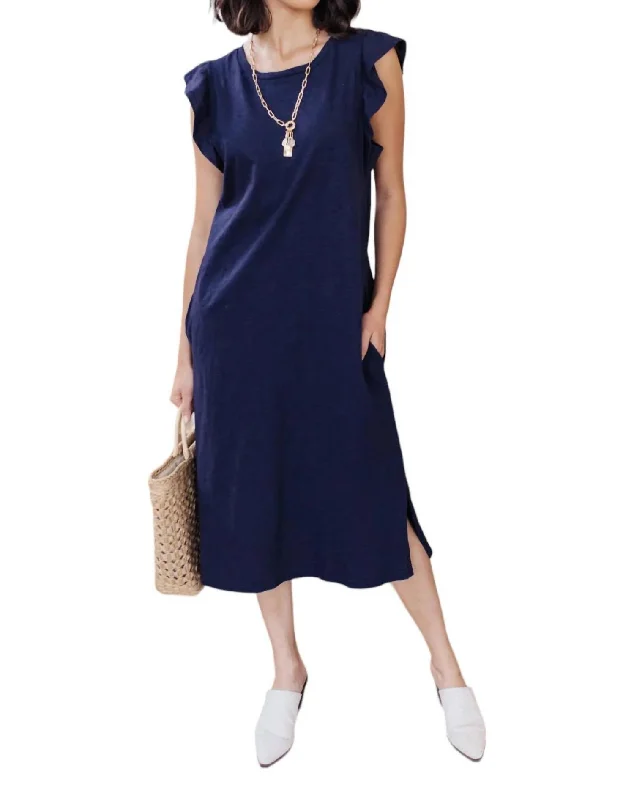 Fashion Forward Perfectly Put Together Dress In Navy / Blue