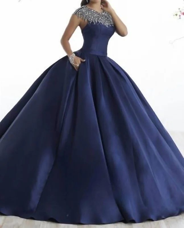 Seasonal Fashion Quinceañera Dress In Navy