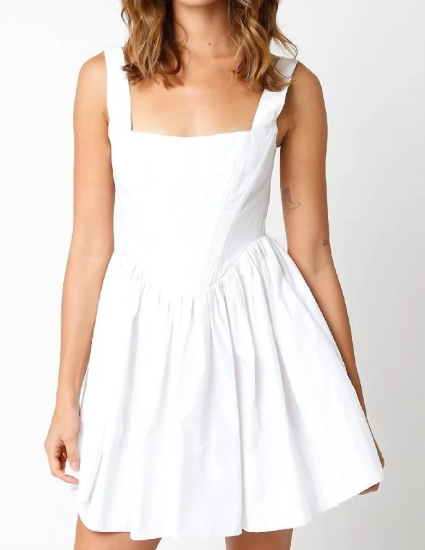 Season Sale Scout Square Neck Corset Dress In Ivory