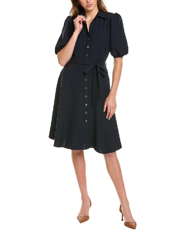 From Casual To Classy Sharagano Puff Sleeve Shirtdress