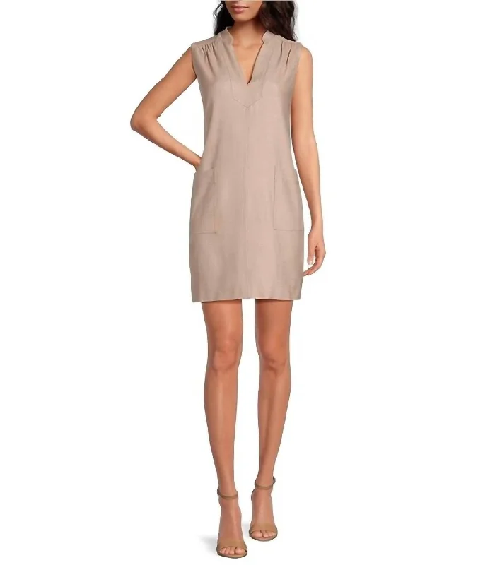 Everyday Wear Suntan Dress In Beige